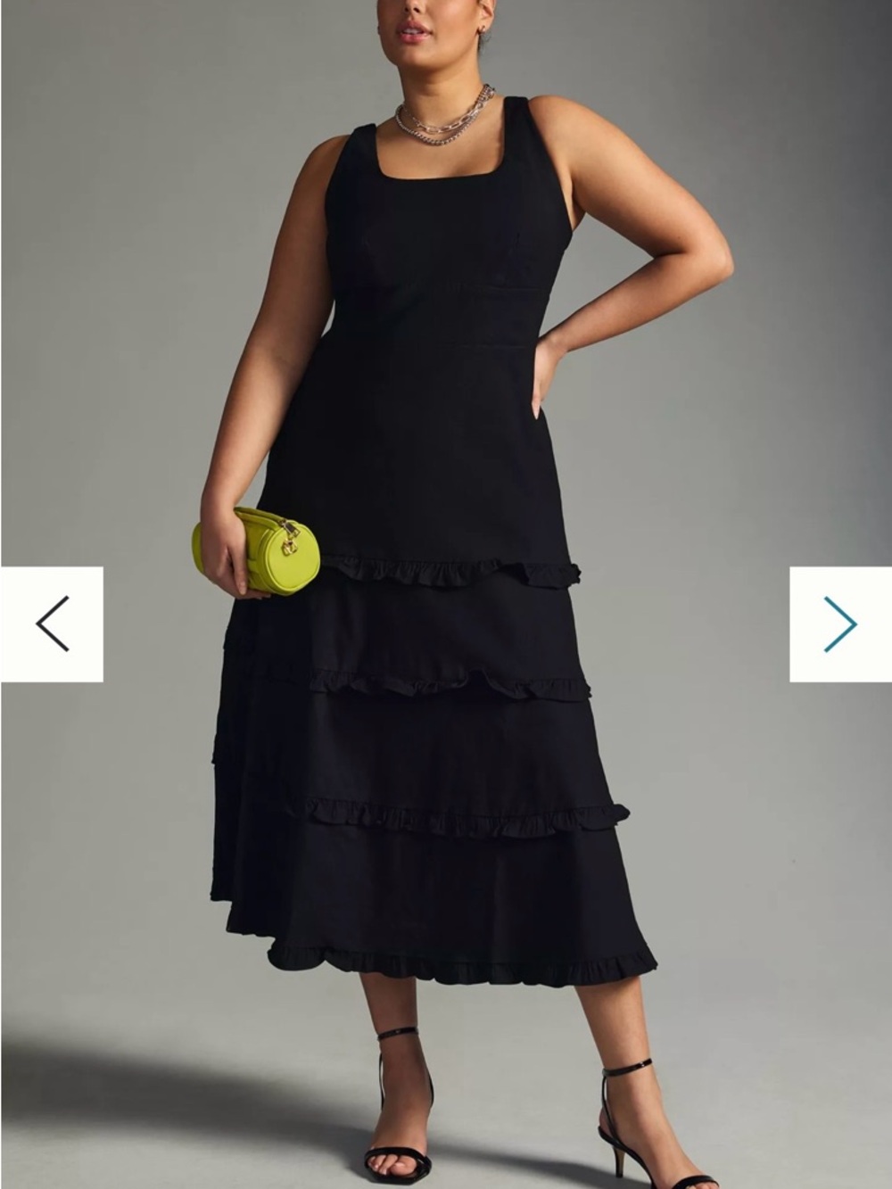 Anthropologie the Blythe tiered midi black dress - Picture 5 of 14